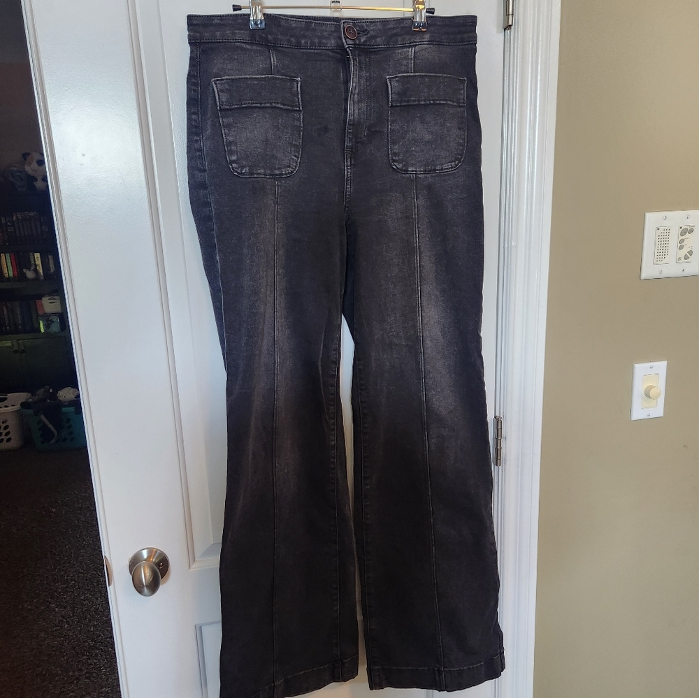 LC Lauren Conrad Charcoal Tall Wide-Leg Pants
